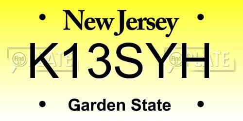 K13SYH New Jersey License Plate