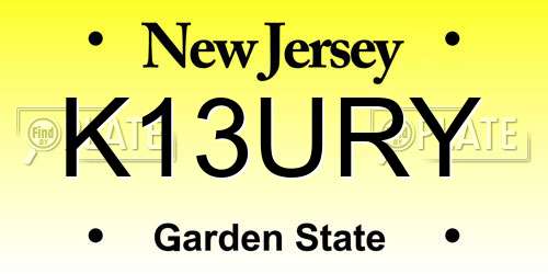 K13URY New Jersey License Plate