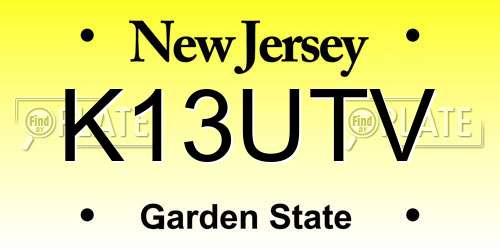 K13UTV New Jersey License Plate
