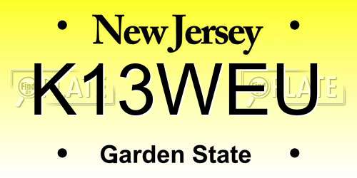 K13WEU New Jersey License Plate