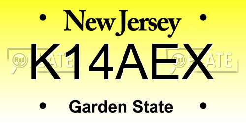 K14AEX New Jersey License Plate