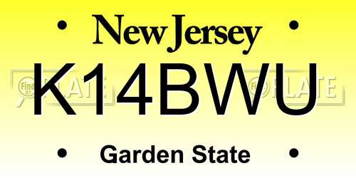 K14BWU New Jersey License Plate