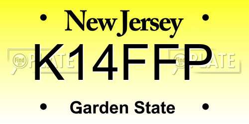 K14FFP New Jersey License Plate