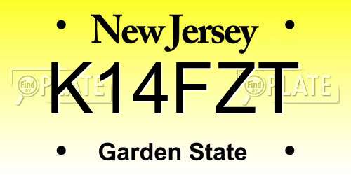 K14FZT New Jersey License Plate