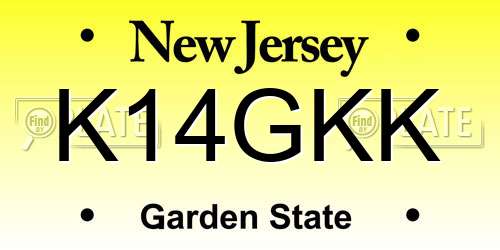 K14GKK New Jersey License Plate