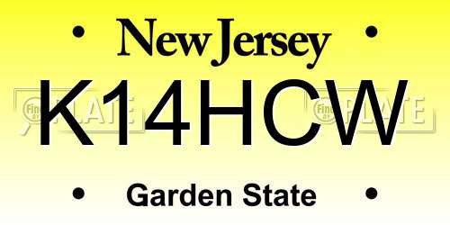 K14HCW New Jersey License Plate