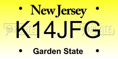 K14JFG New Jersey License Plate