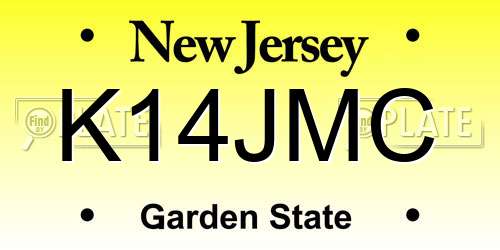 K14JMC New Jersey License Plate
