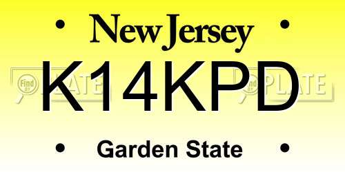 K14KPD New Jersey License Plate
