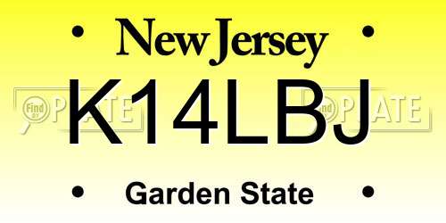K14LBJ New Jersey License Plate