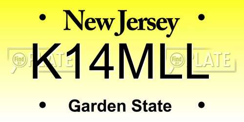 K14MLL New Jersey License Plate
