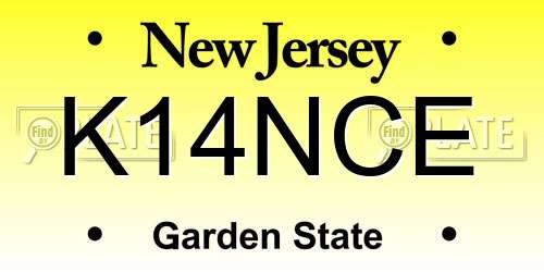 K14NCE New Jersey License Plate