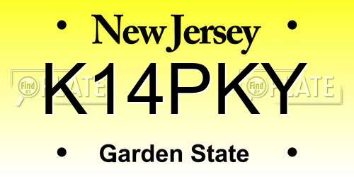 K14PKY New Jersey License Plate