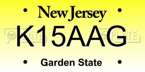 K15AAG New Jersey License Plate