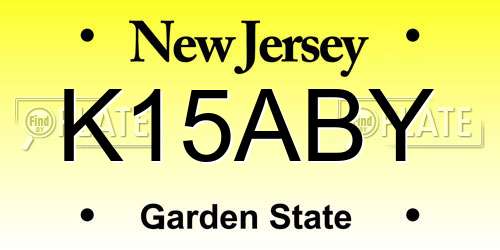 K15ABY New Jersey License Plate