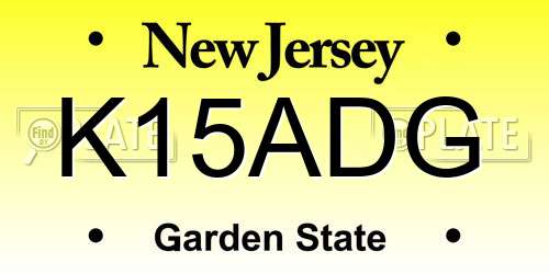 K15ADG New Jersey License Plate