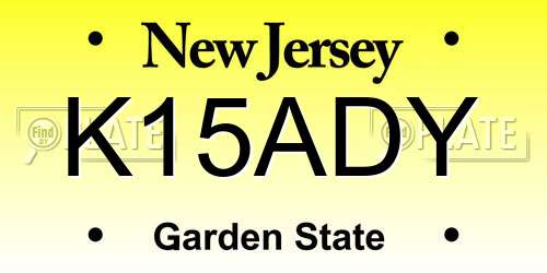 K15ADY New Jersey License Plate