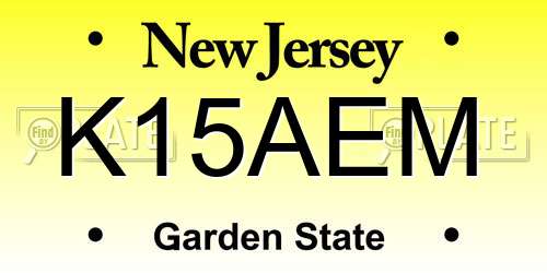 K15AEM New Jersey License Plate