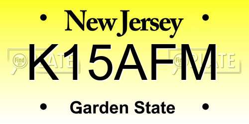 K15AFM New Jersey License Plate