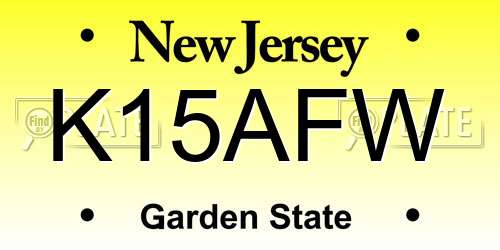 K15AFW New Jersey License Plate