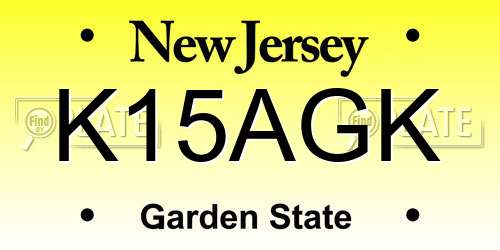 K15AGK New Jersey License Plate