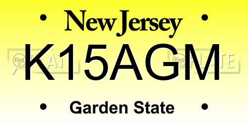 K15AGM New Jersey License Plate