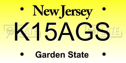 K15AGS New Jersey License Plate