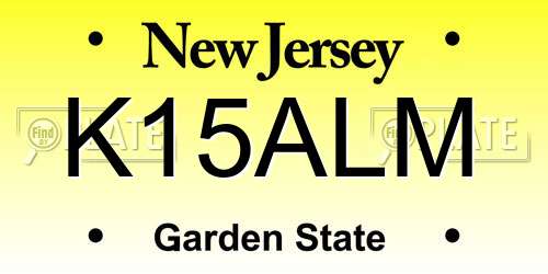 K15ALM New Jersey License Plate
