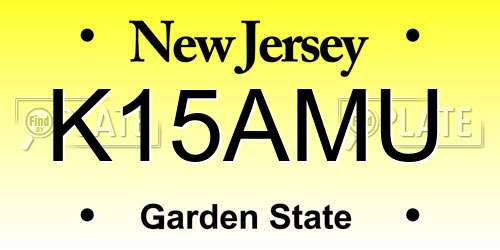 K15AMU New Jersey License Plate