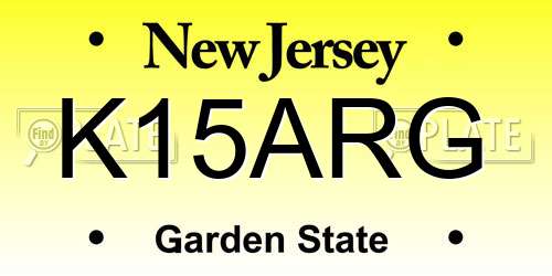 K15ARG New Jersey License Plate