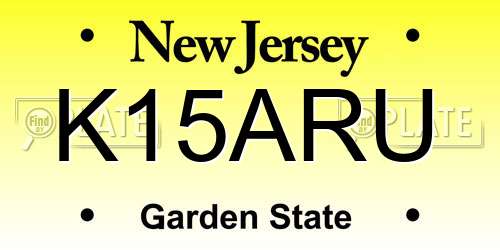 K15ARU New Jersey License Plate