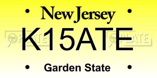 K15ATE New Jersey License Plate