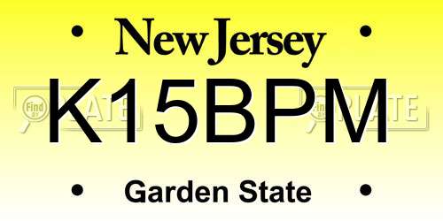 K15BPM New Jersey License Plate