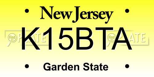 K15BTA New Jersey License Plate
