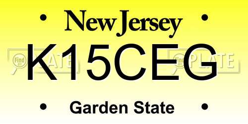 K15CEG New Jersey License Plate