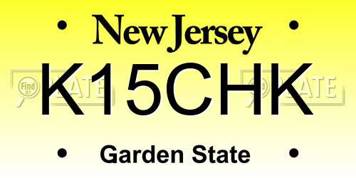 K15CHK New Jersey License Plate