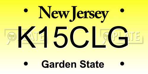 K15CLG New Jersey License Plate