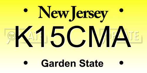 K15CMA New Jersey License Plate