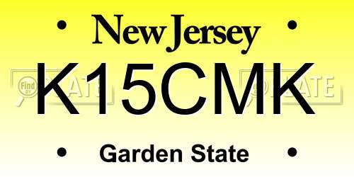 K15CMK New Jersey License Plate