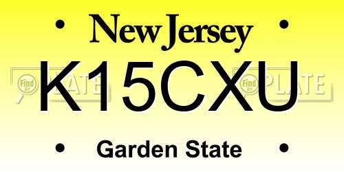 K15CXU New Jersey License Plate