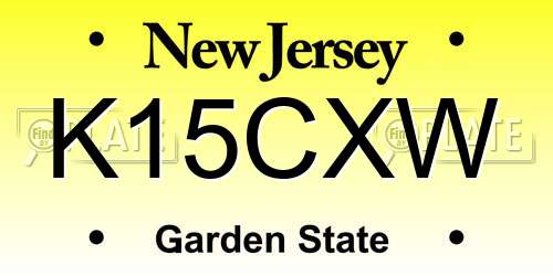 K15CXW New Jersey License Plate