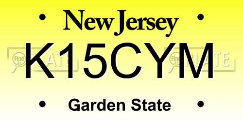 K15CYM New Jersey License Plate