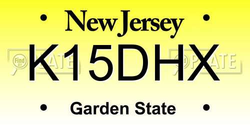 K15DHX New Jersey License Plate