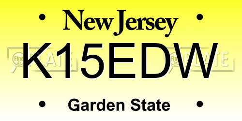 K15EDW New Jersey License Plate