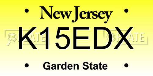K15EDX New Jersey License Plate