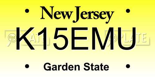 K15EMU New Jersey License Plate
