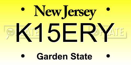 K15ERY New Jersey License Plate