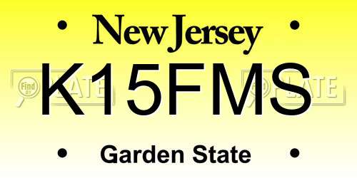 K15FMS New Jersey License Plate
