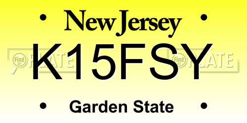 K15FSY New Jersey License Plate