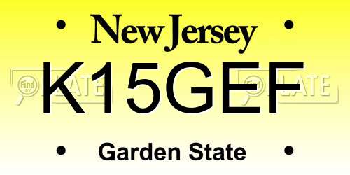 K15GEF New Jersey License Plate